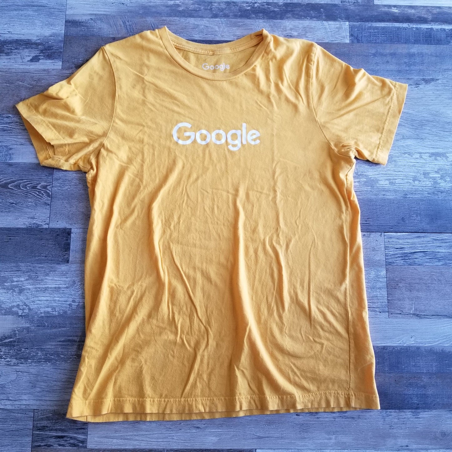 Google Yellow Cotton T-Shirt Mens Size L Large Official Merchandise Store