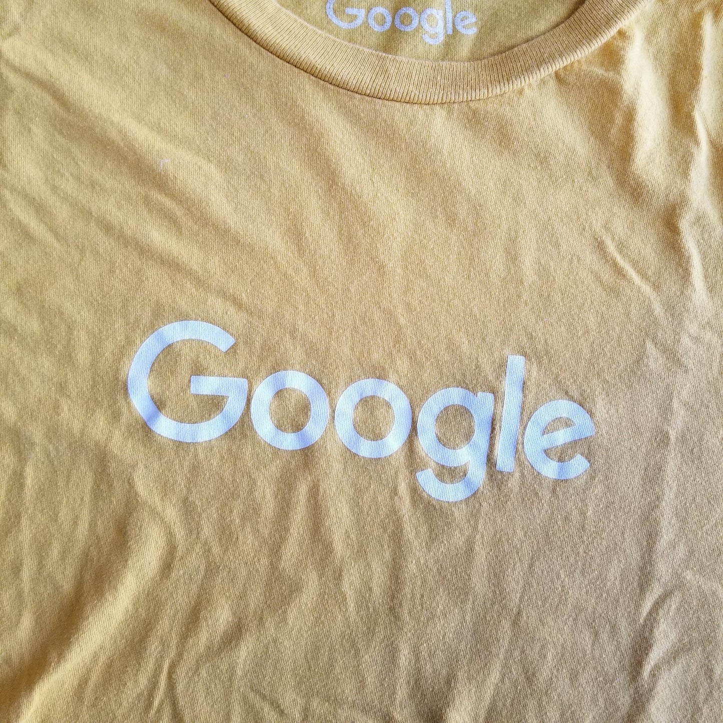 Google Yellow Cotton T-Shirt Mens Size L Large Official Merchandise Store