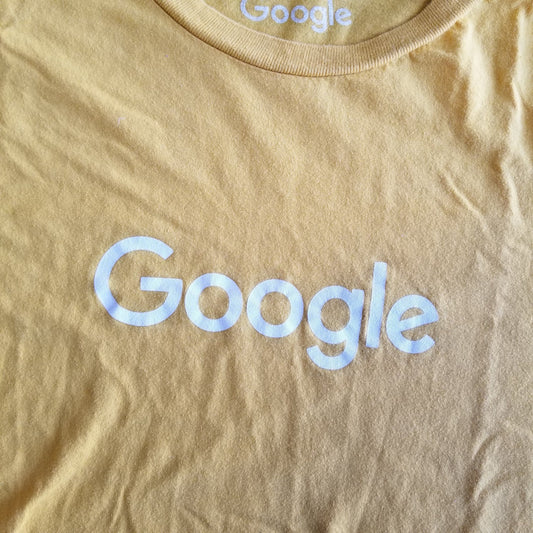 Google Yellow Cotton T-Shirt Mens Size L Large Official Merchandise Store