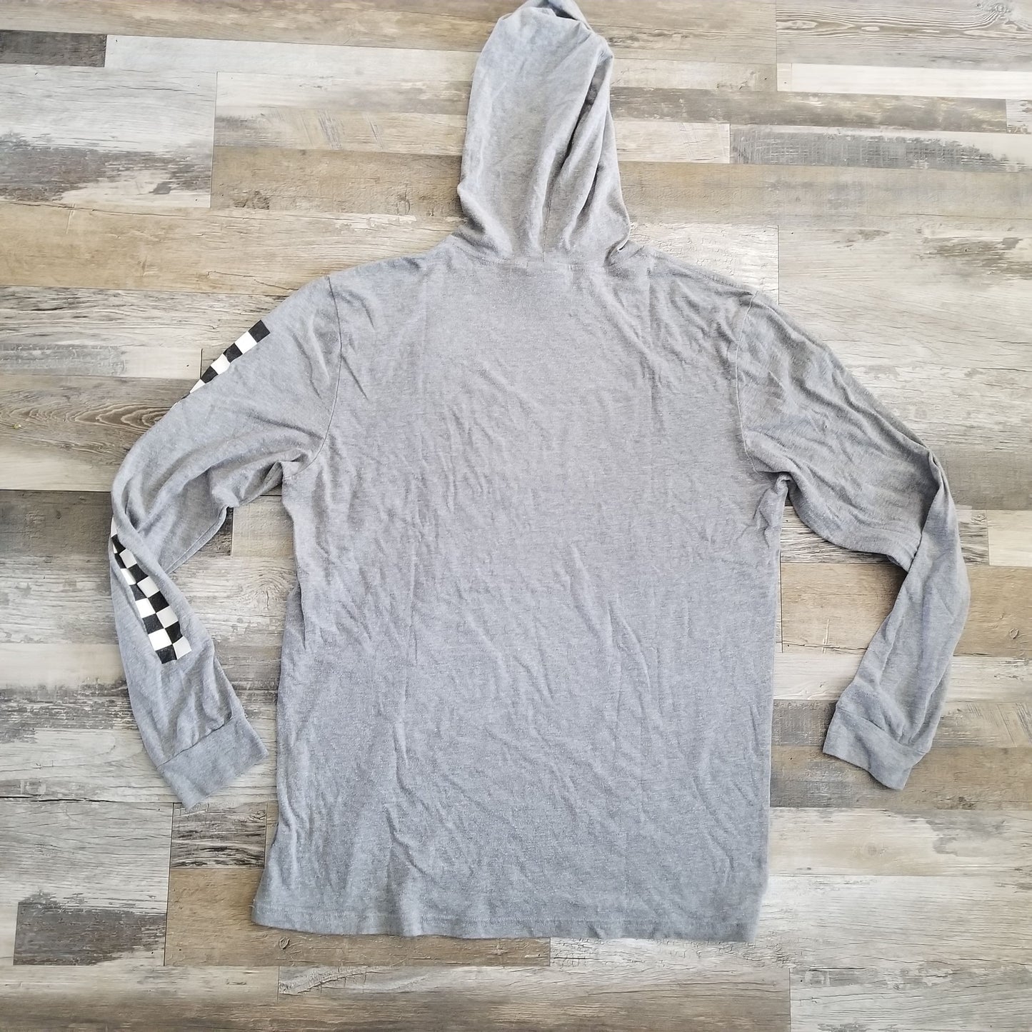 Vans Hoodie with Checkered Motif Long Sleeve Mens Size Medium