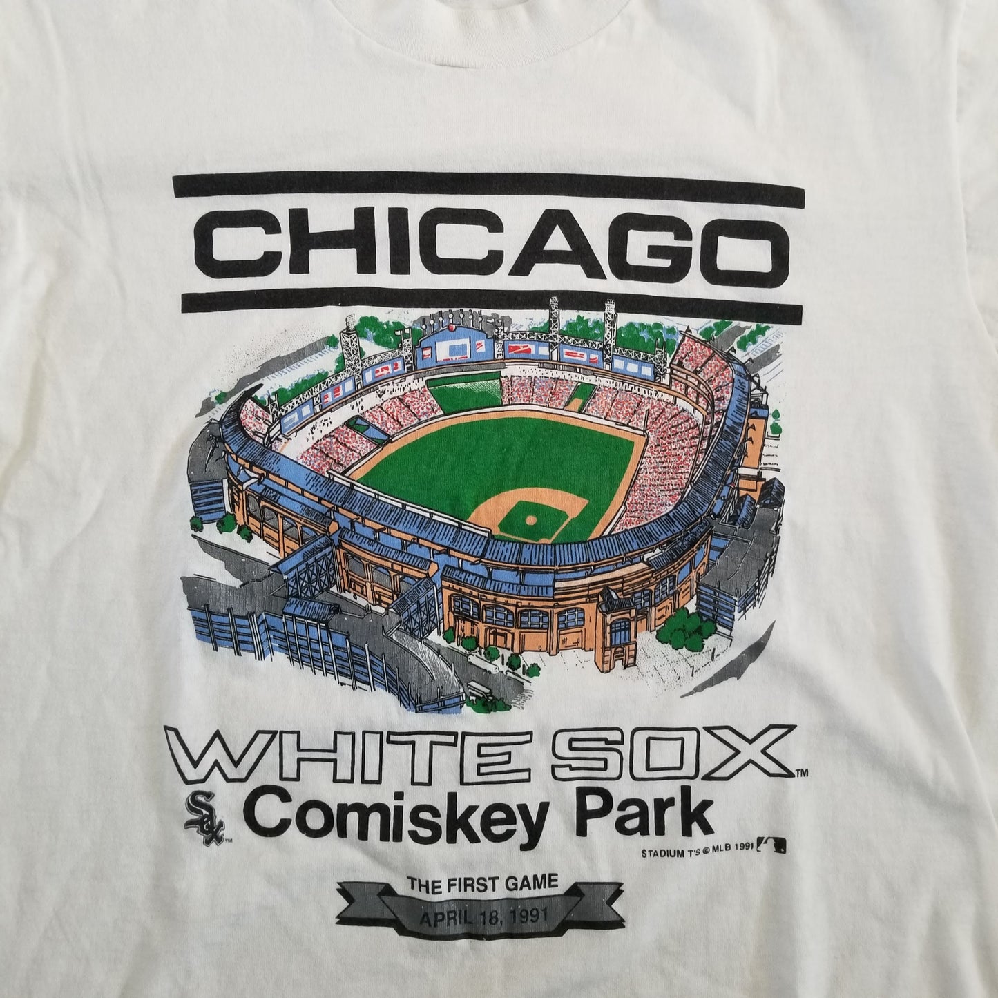 Vintage Chicago White Sox Comiskey Park First Game 1991 T Shirt Screen Stars Size L