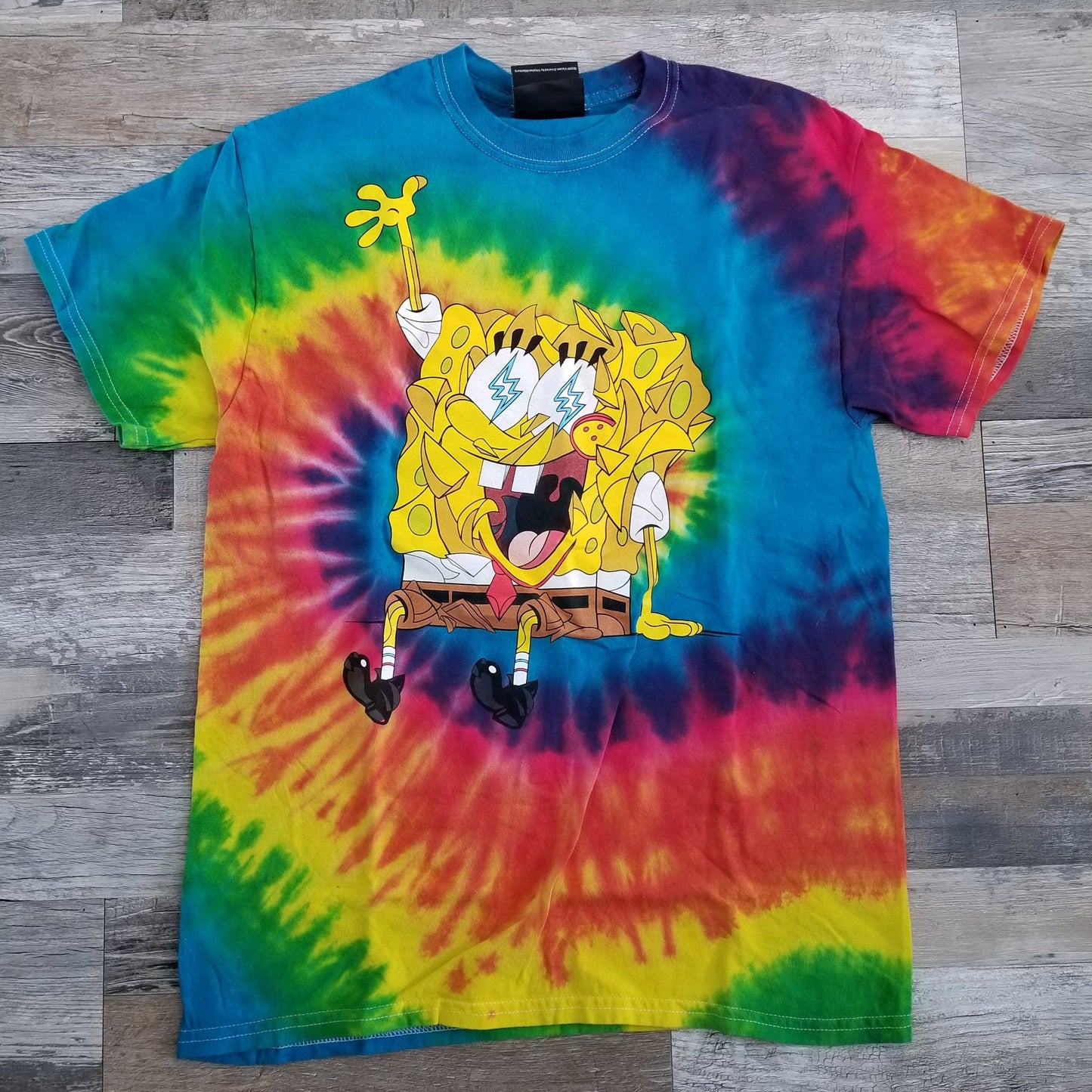 J Balvin X Louis De Guzman SpongeBob SquarePants Tie Dye T-Shirt Size Medium