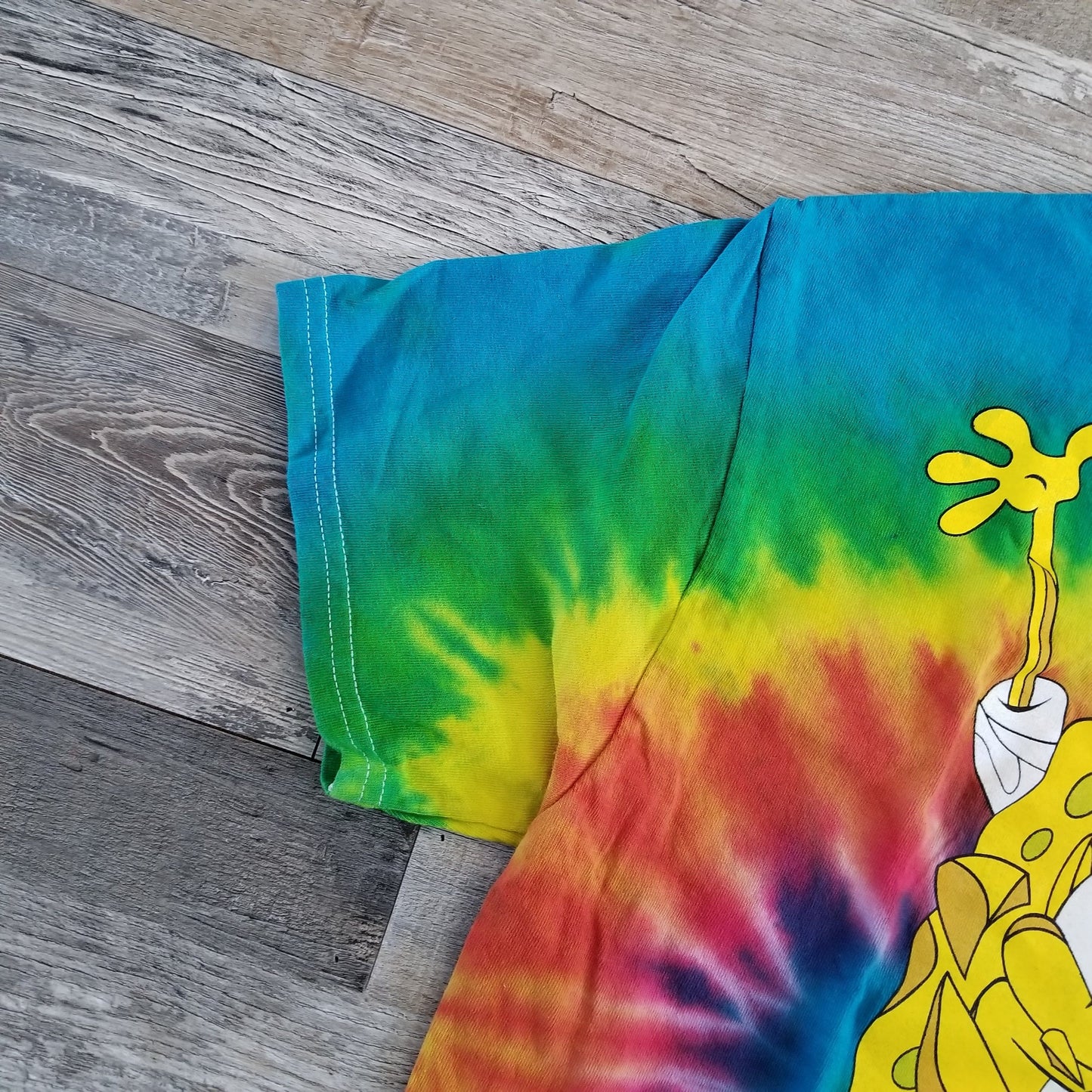 J Balvin X Louis De Guzman SpongeBob SquarePants Tie Dye T-Shirt Size Medium