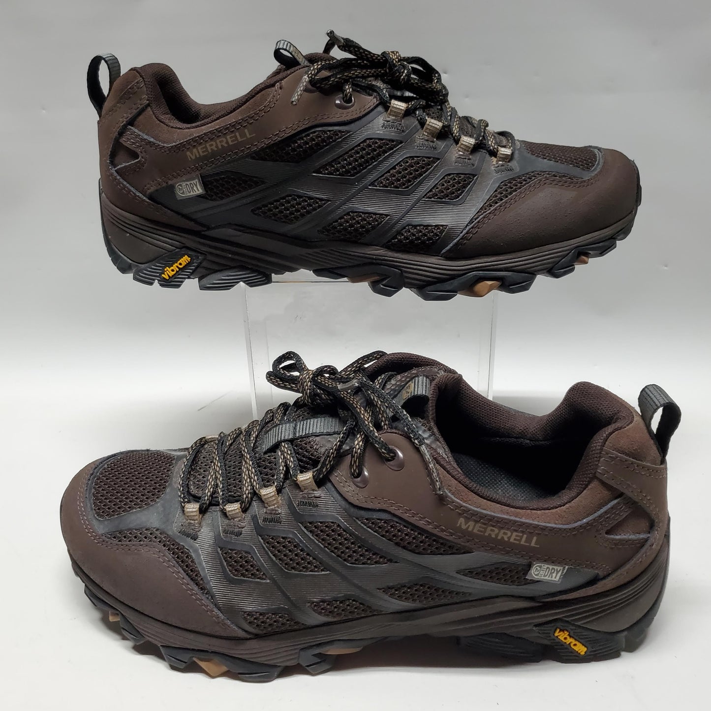 Merrell Moab FST Hiking Shoes Men's Brown Waterproof Trail Low Vibram Size 9