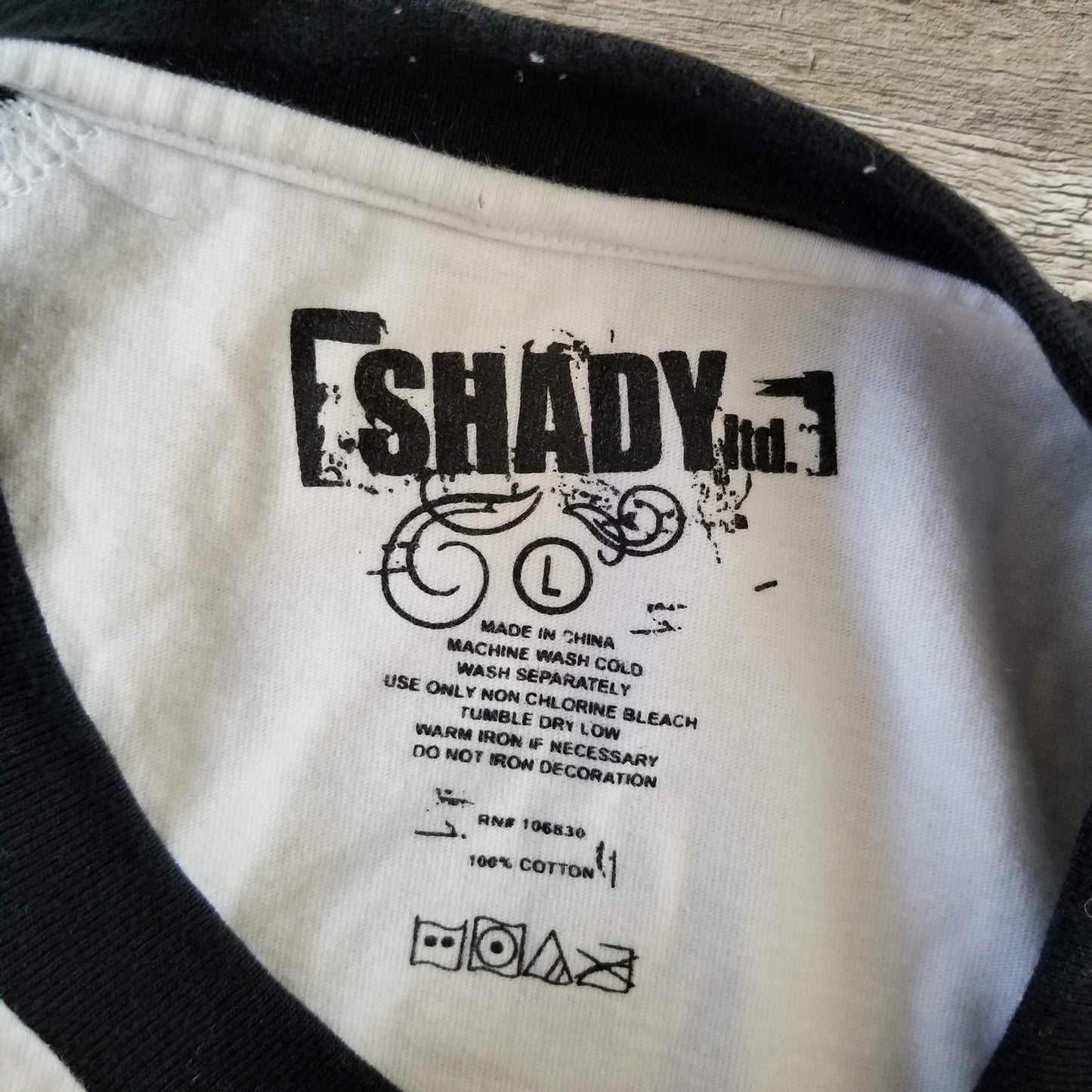 Shady LTD 08 Black & White Eminem T Shirt Mens Size L