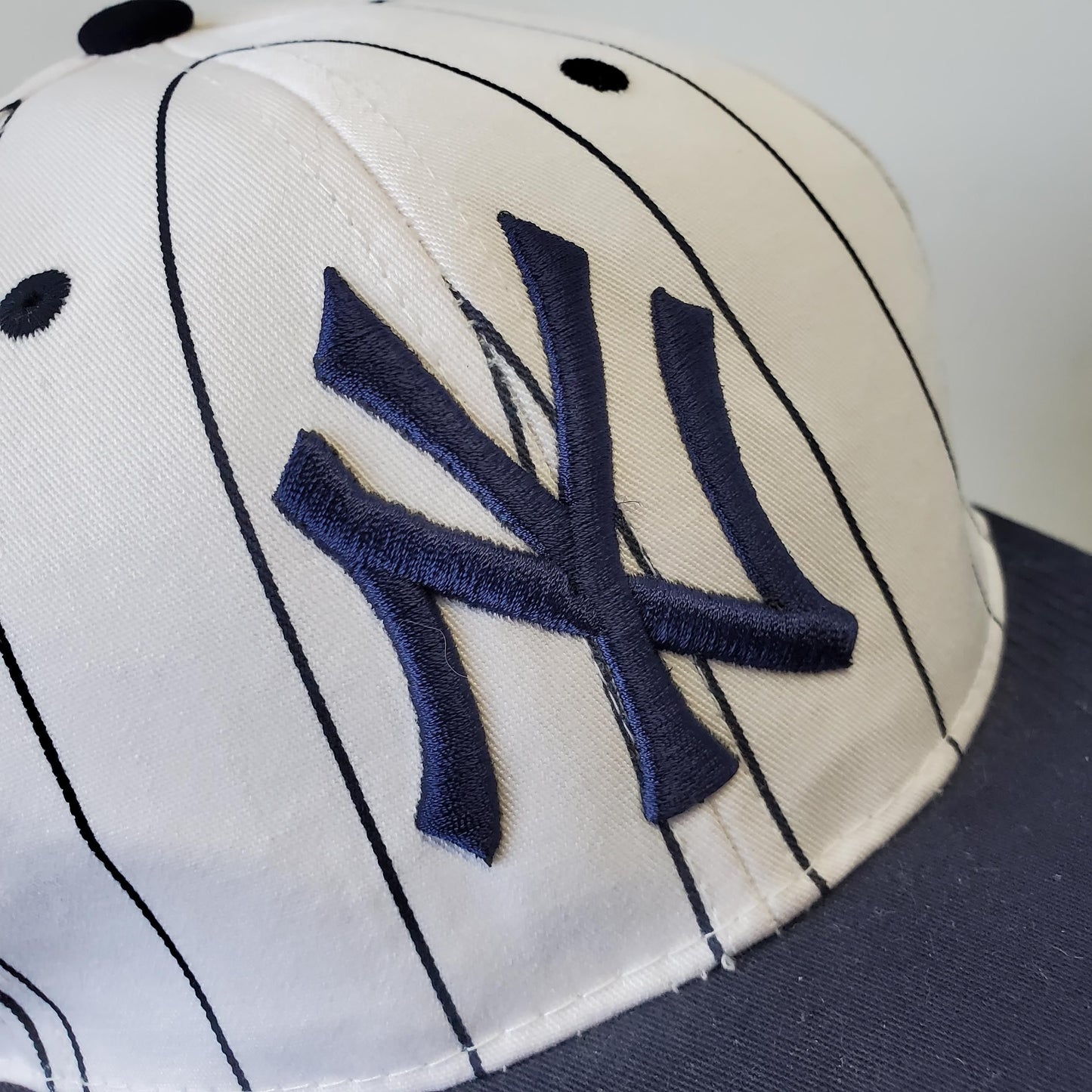 Vintage New York Yankees Pinstripe Snapback Hat MLB Drew Pearson